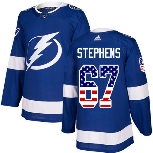 Adidas Tampa Bay Lightning #67 Mitchell Stephens Blue Home Authentic USA Flag Youth Stitched NHL Jersey->youth nhl jersey->Youth Jersey